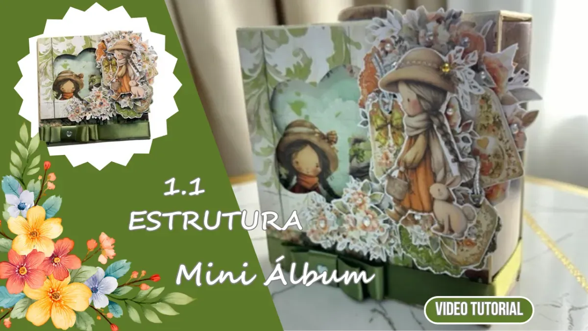 MINI ÁLBUM SINTONIA - Como Fazer um Mini Álbum em formato Maleta com uma Lateral Transparente 